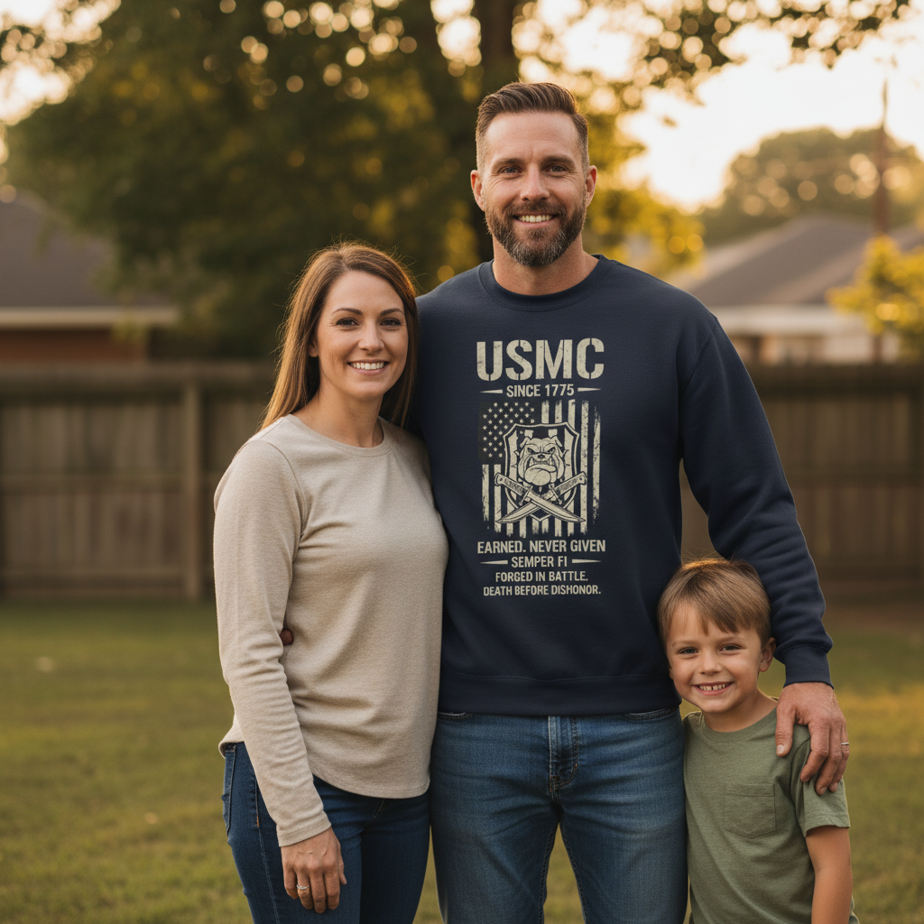 Marine Corps Since 1775 EGA Logo Men’s Black Pullover Sweatshirt