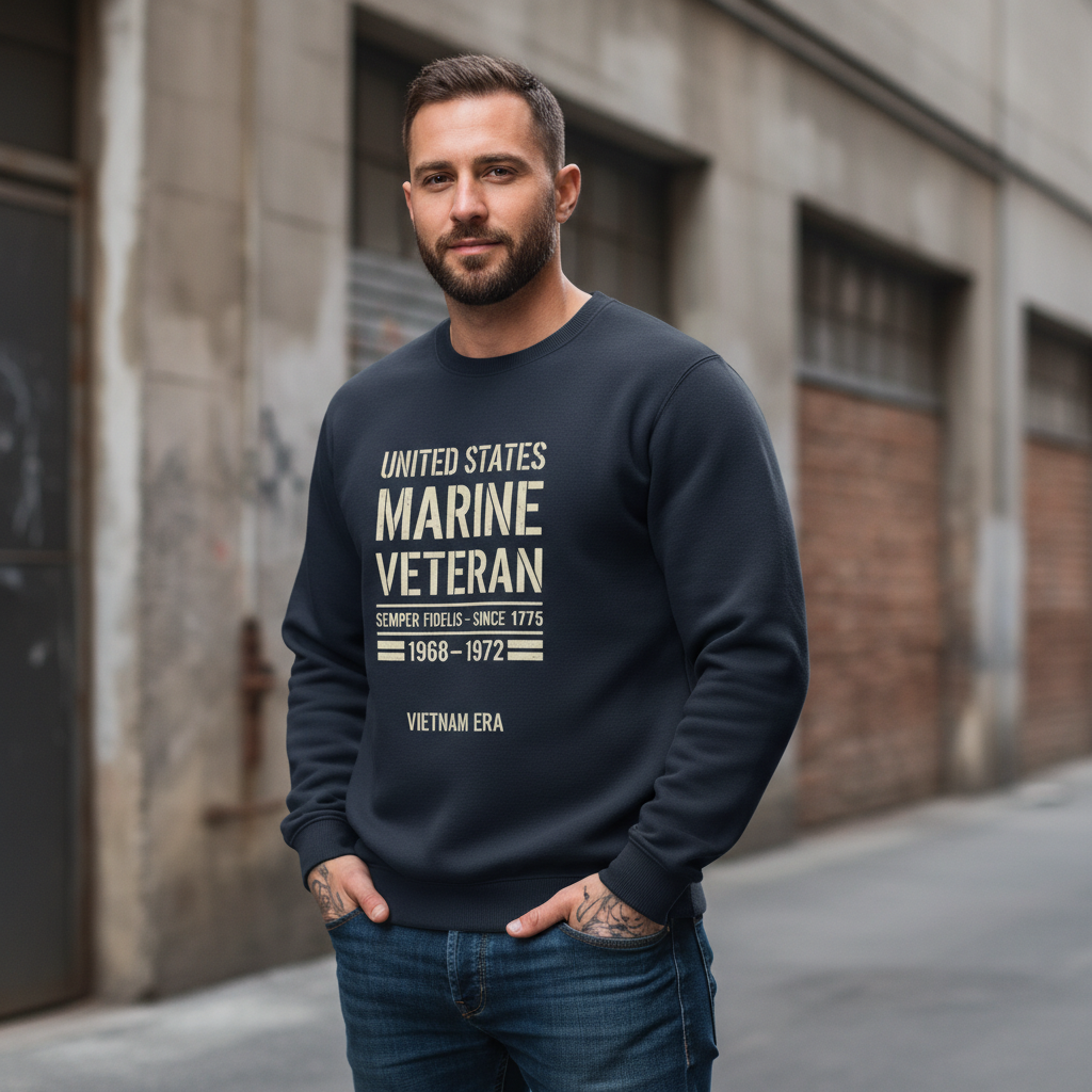 Vietnam Veteran Gift - USMC 1968-1972 Marine Corps Sweatshirt for Dad/Grandpa