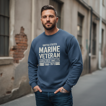United States Marine Veteran Crewneck Sweatshirt - USMC Military Pride Apparel