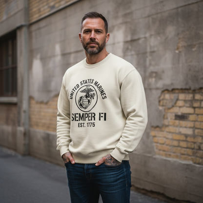 United States Marines Semper Fi Sweatshirt - USMC Est. 1775 Crewneck