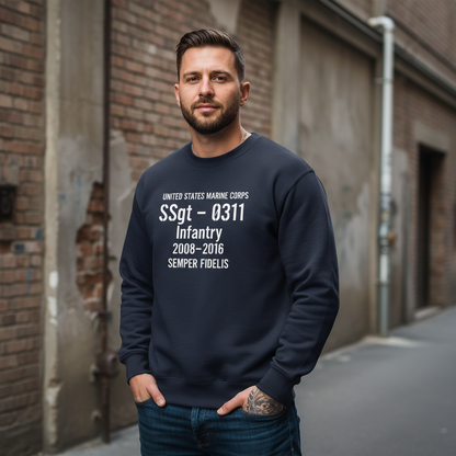 United States Marine Corps SSgt Crewneck - Infantry 0311 Personalized Veteran Gift