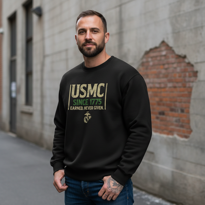 Marine Corps Since 1775 EGA Logo Men’s Black Pullover Sweatshirt