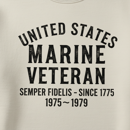 United States Marine Veteran Crewneck Sweatshirt - Proud USMC Vet Gift