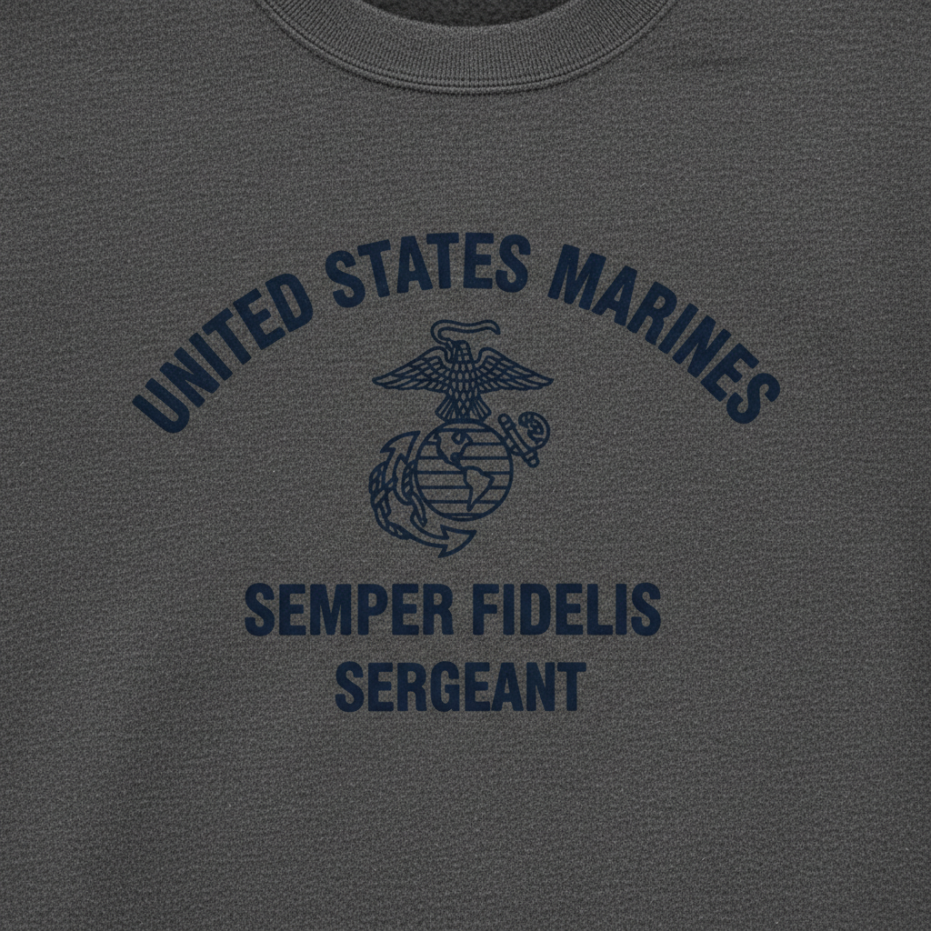 USMC Sergeant Graphic Sweatshirt - Semper Fi Marines Pullover - United States Military Heritage Crewneck