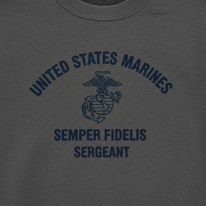 USMC Sergeant Graphic Sweatshirt - Semper Fi Marines Pullover - United States Military Heritage Crewneck