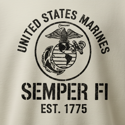 United States Marines Semper Fi Sweatshirt - USMC Est. 1775 Crewneck