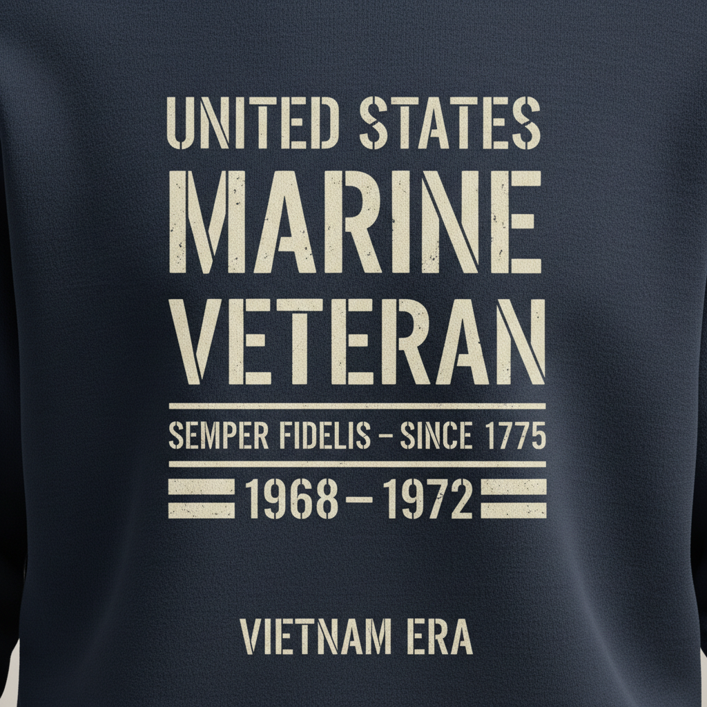 Vietnam Veteran Gift - USMC 1968-1972 Marine Corps Sweatshirt for Dad/Grandpa