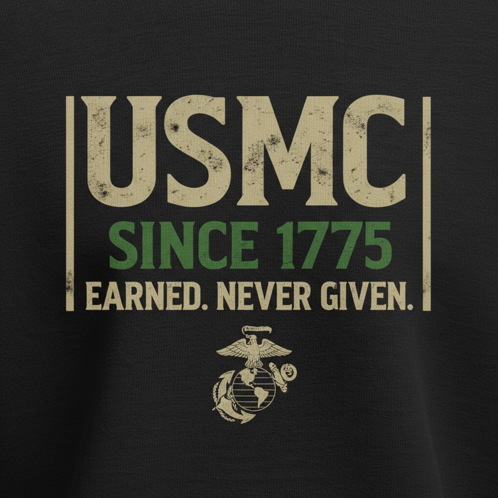 Marine Corps Since 1775 EGA Logo Men’s Black Pullover Sweatshirt