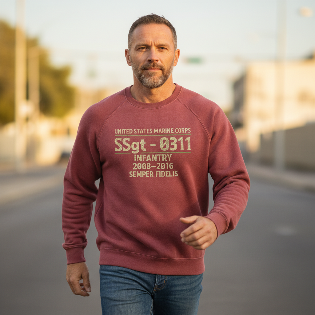 United States Marine Corps 0311 Infantry Sweatshirt - Semper Fidelis Veteran Pride Pullover