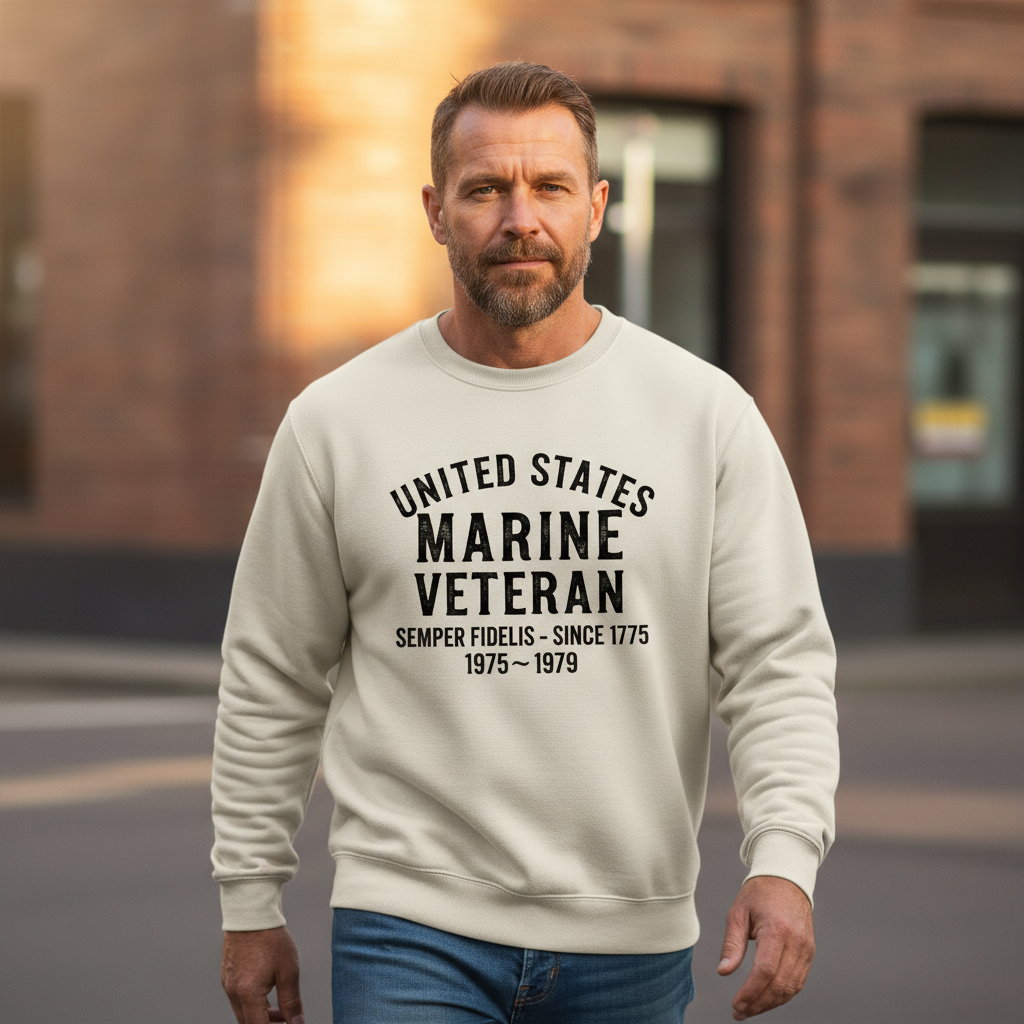 United States Marine Veteran Crewneck Sweatshirt - Proud USMC Vet Gift