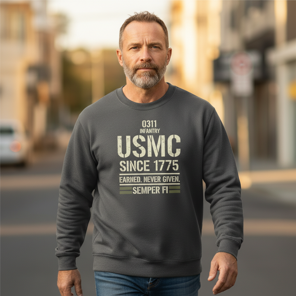 United States Marine Corps 0311 Infantry Pullover - USMC Since 1775 Military Sweatshirt