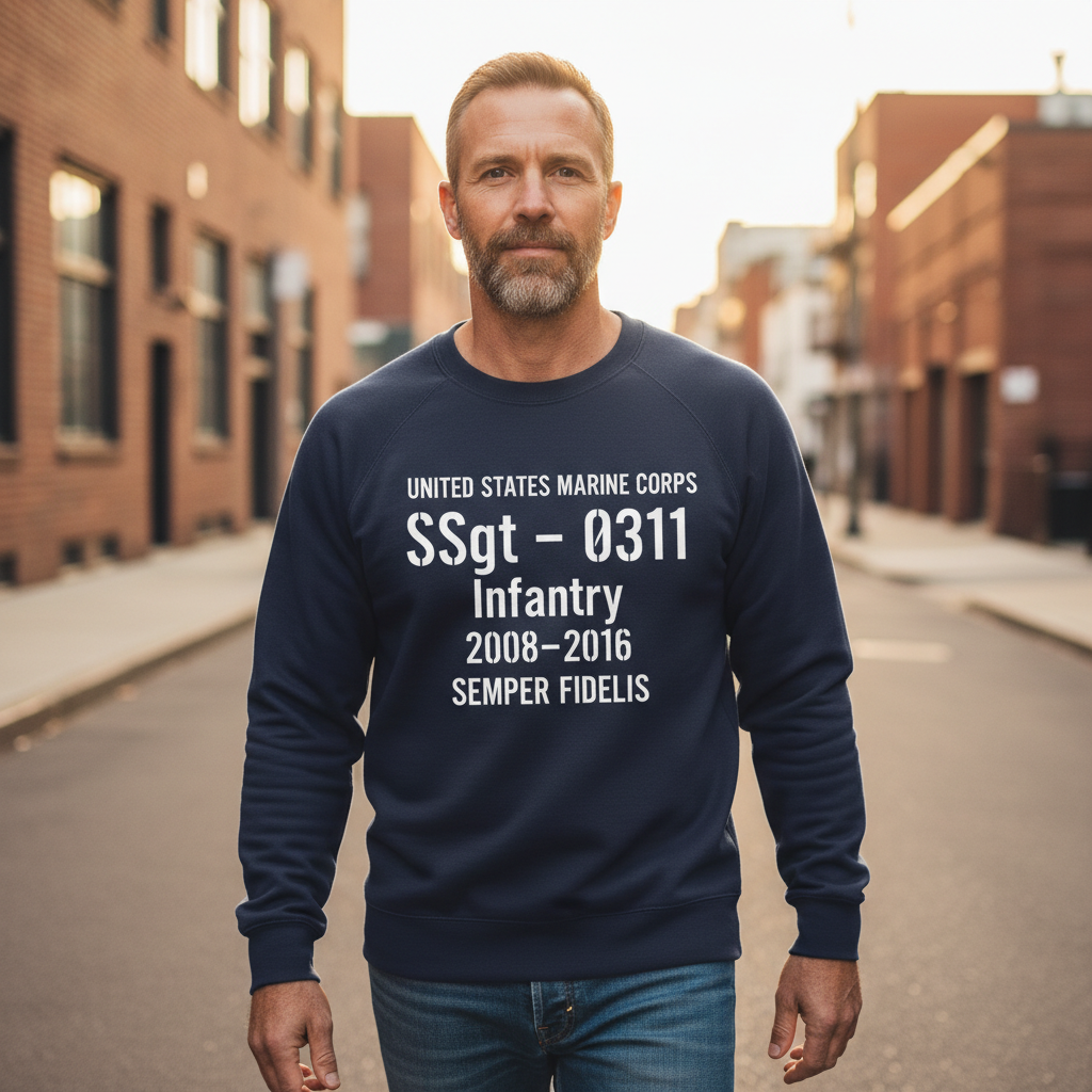 United States Marine Corps SSgt Crewneck - Infantry 0311 Personalized Veteran Gift