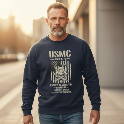 Marine Corps Since 1775 EGA Logo Men’s Black Pullover Sweatshirt
