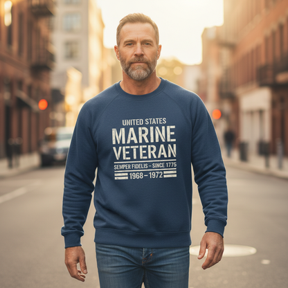 United States Marine Veteran Crewneck Sweatshirt - USMC Military Pride Apparel