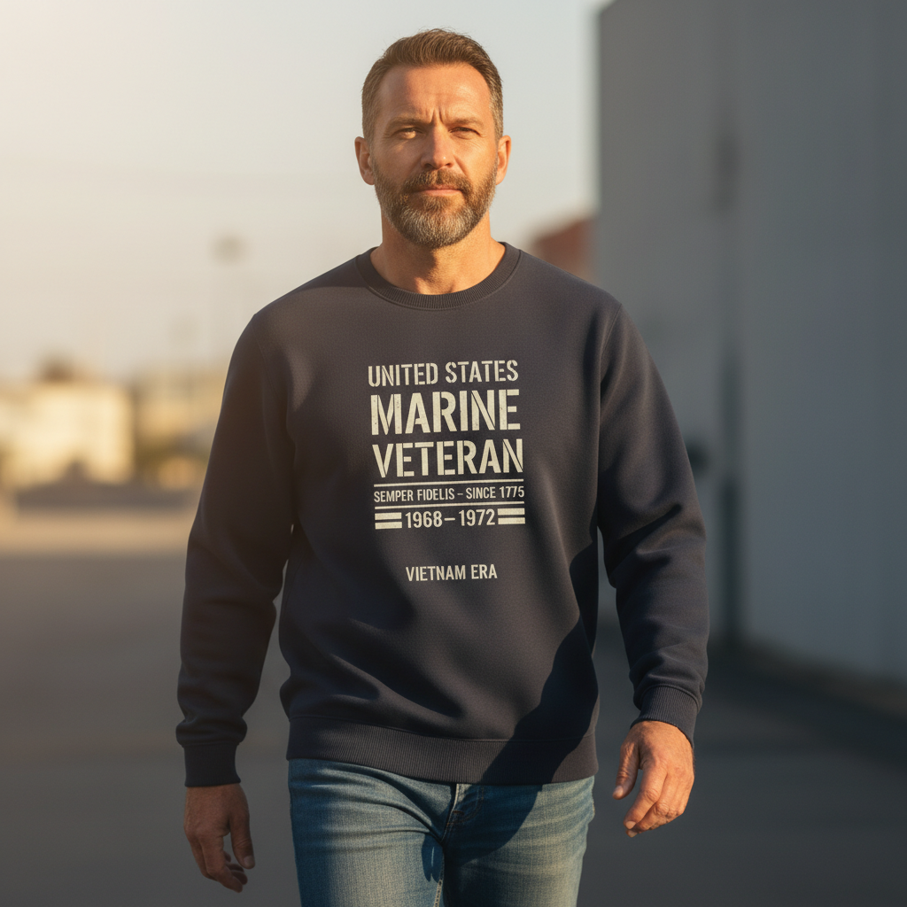 Vietnam Veteran Gift - USMC 1968-1972 Marine Corps Sweatshirt for Dad/Grandpa