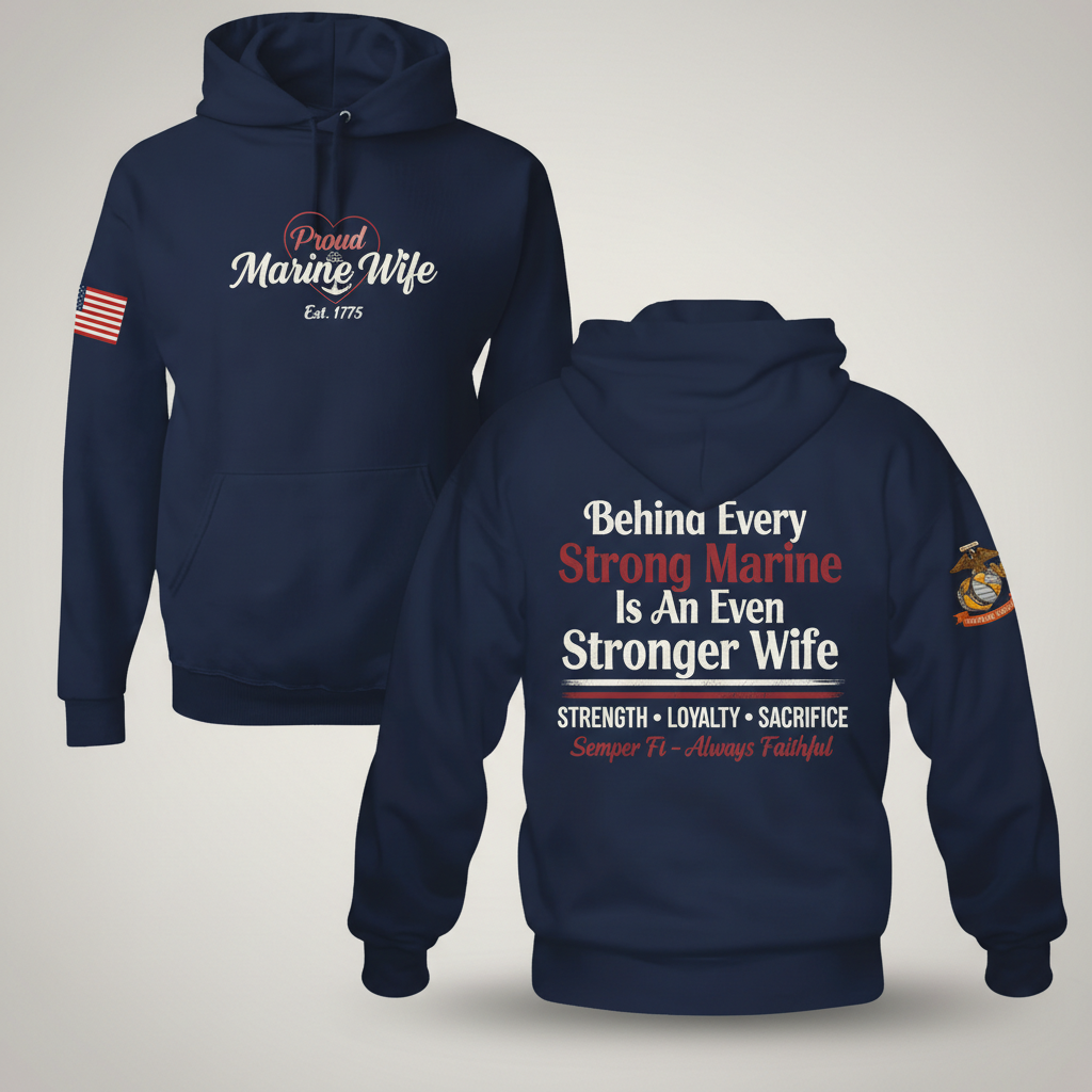 The Heart Behind the Hero | Marine Wife Essential Hoodie