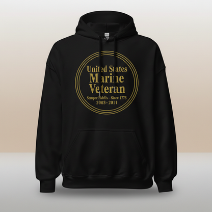 Golden Honor: US Marine Veteran Elite Hoodie