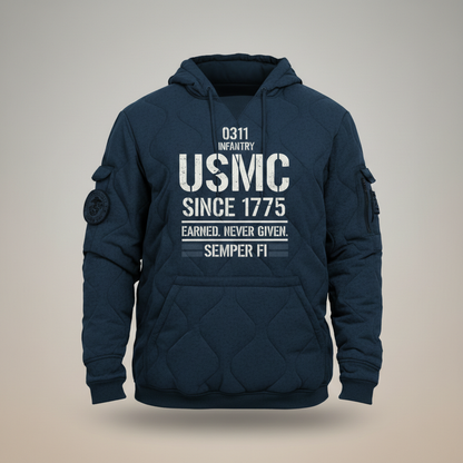 USMC Elite "Semper Fi" Quilted Tactical Hoodie
