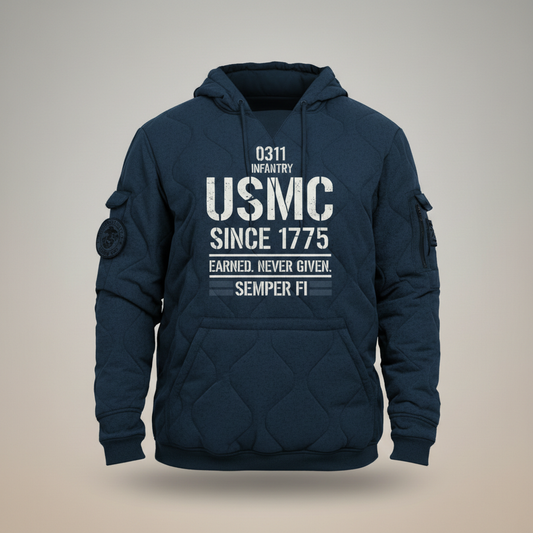 USMC Elite "Semper Fi" Quilted Tactical Hoodie