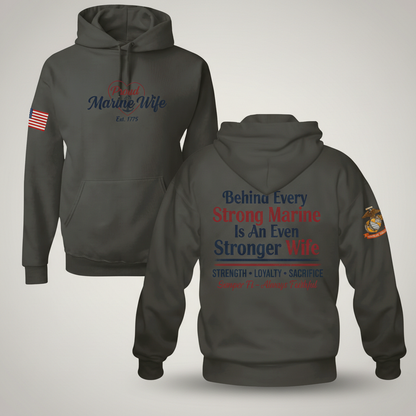 The Heart Behind the Hero | Marine Wife Essential Hoodie