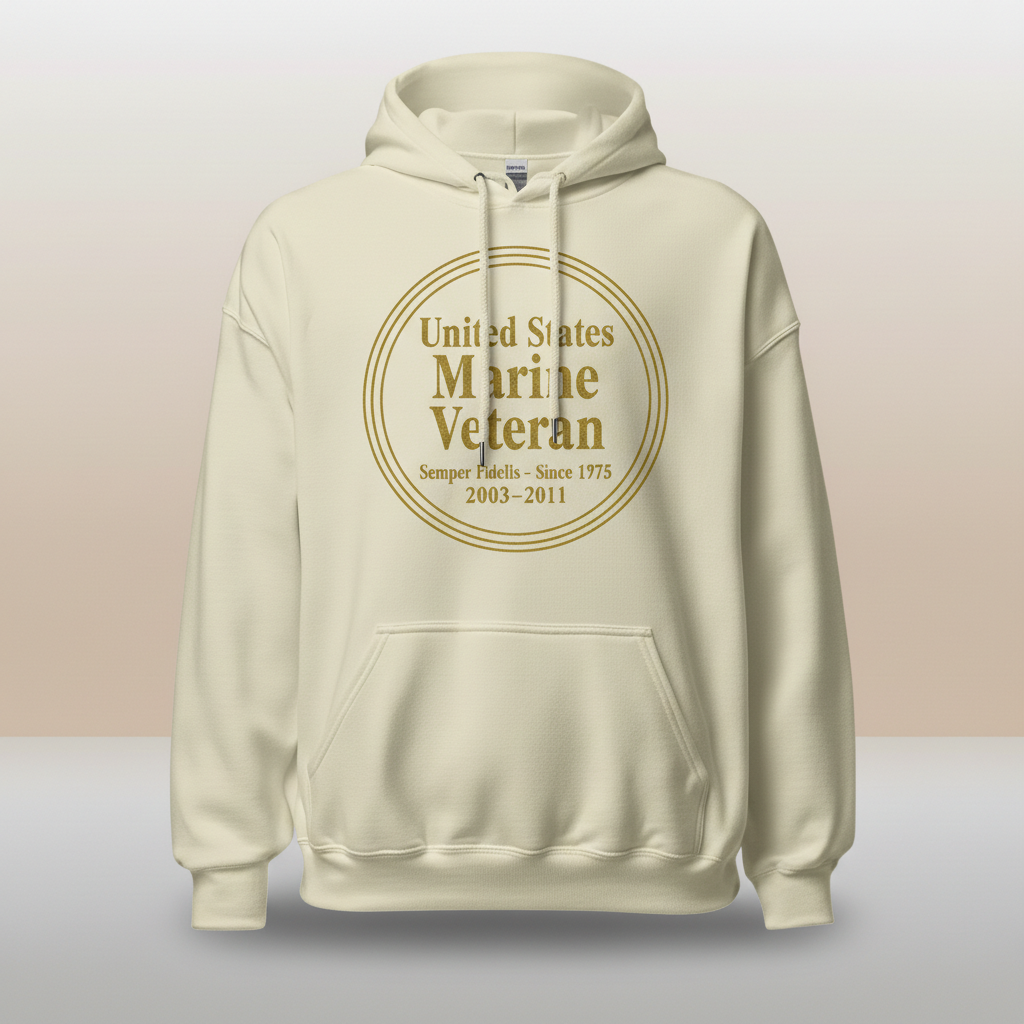 Golden Honor: US Marine Veteran Elite Hoodie
