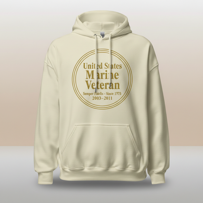 Golden Honor: US Marine Veteran Elite Hoodie