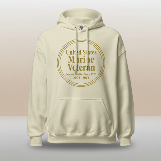 Golden Honor: US Marine Veteran Elite Hoodie