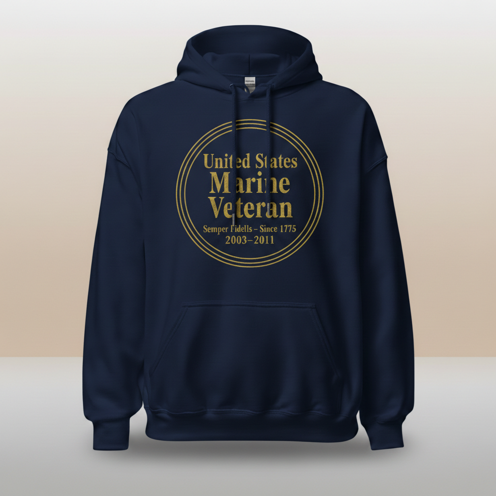 Golden Honor: US Marine Veteran Elite Hoodie