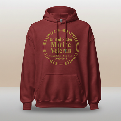 Golden Honor: US Marine Veteran Elite Hoodie