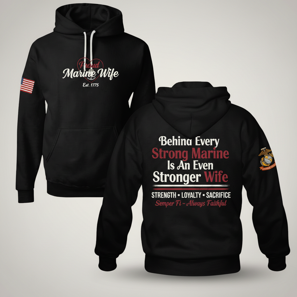 The Heart Behind the Hero | Marine Wife Essential Hoodie