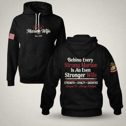 The Heart Behind the Hero | Marine Wife Essential Hoodie