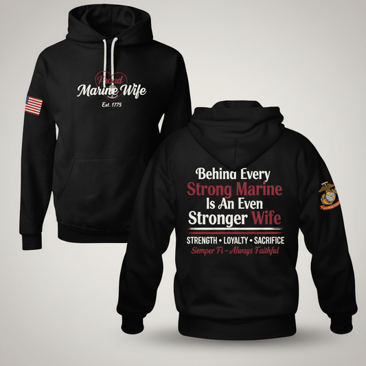 The Heart Behind the Hero | Marine Wife Essential Hoodie
