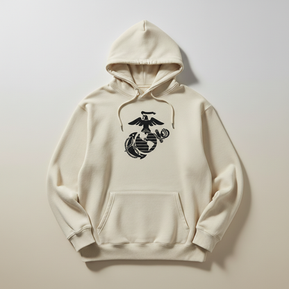 United States Marine Corps Eagle Globe and Anchor Hoodie Official EGA Symbol Sand Pullover