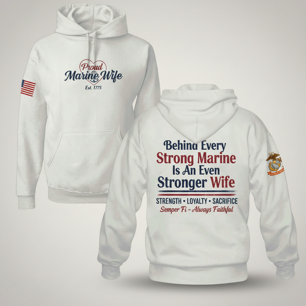 The Heart Behind the Hero | Marine Wife Essential Hoodie