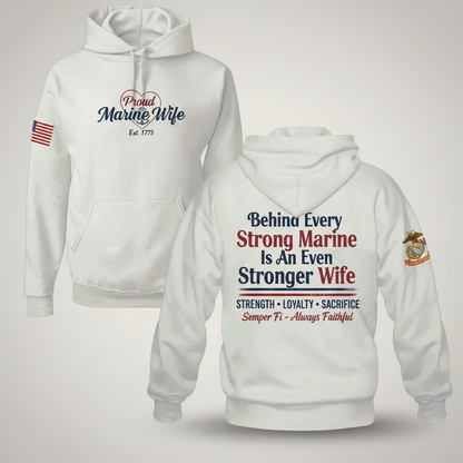 The Heart Behind the Hero | Marine Wife Essential Hoodie