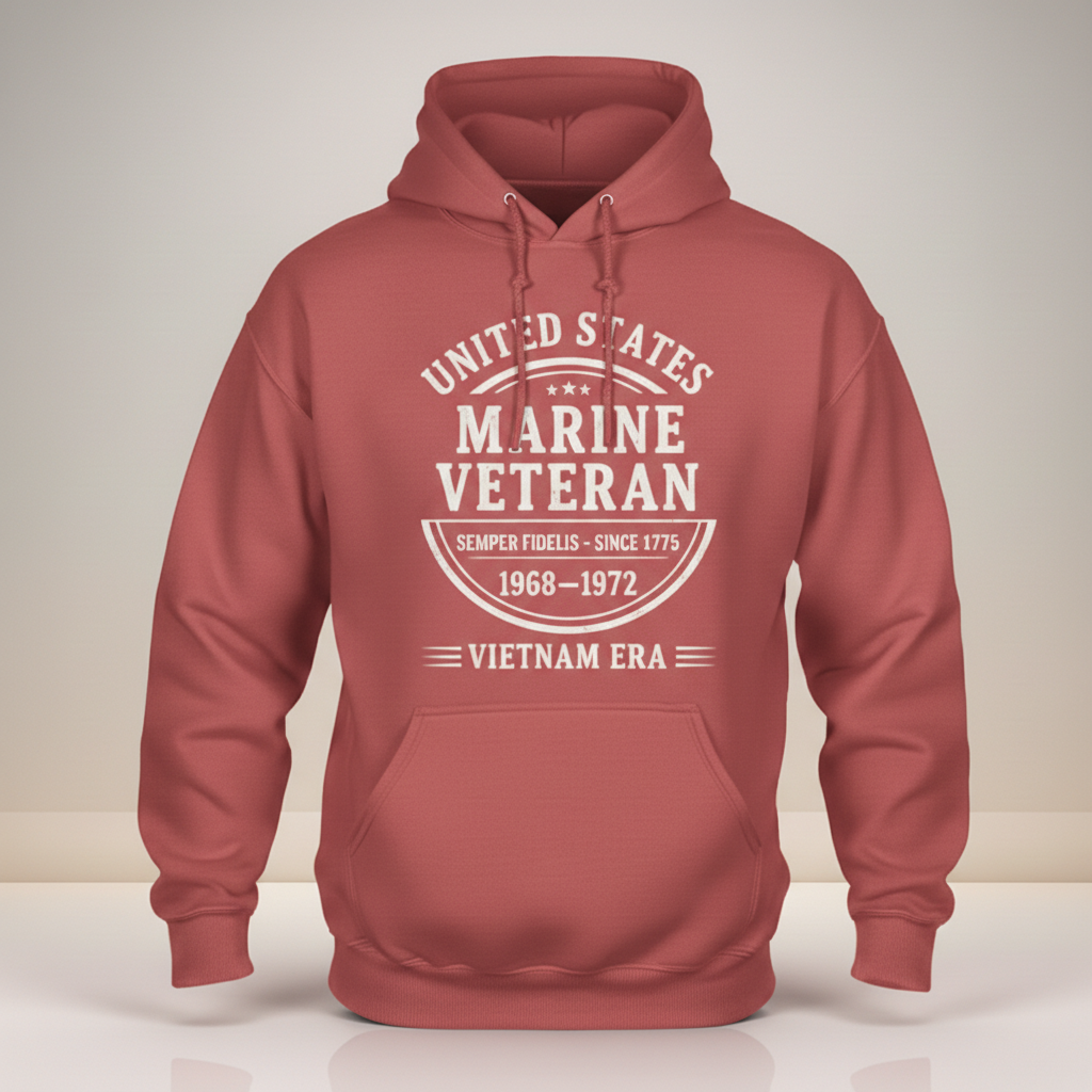 US Marine Corps Vietnam Veteran Hoodie - Proudly Served 1968-1972
