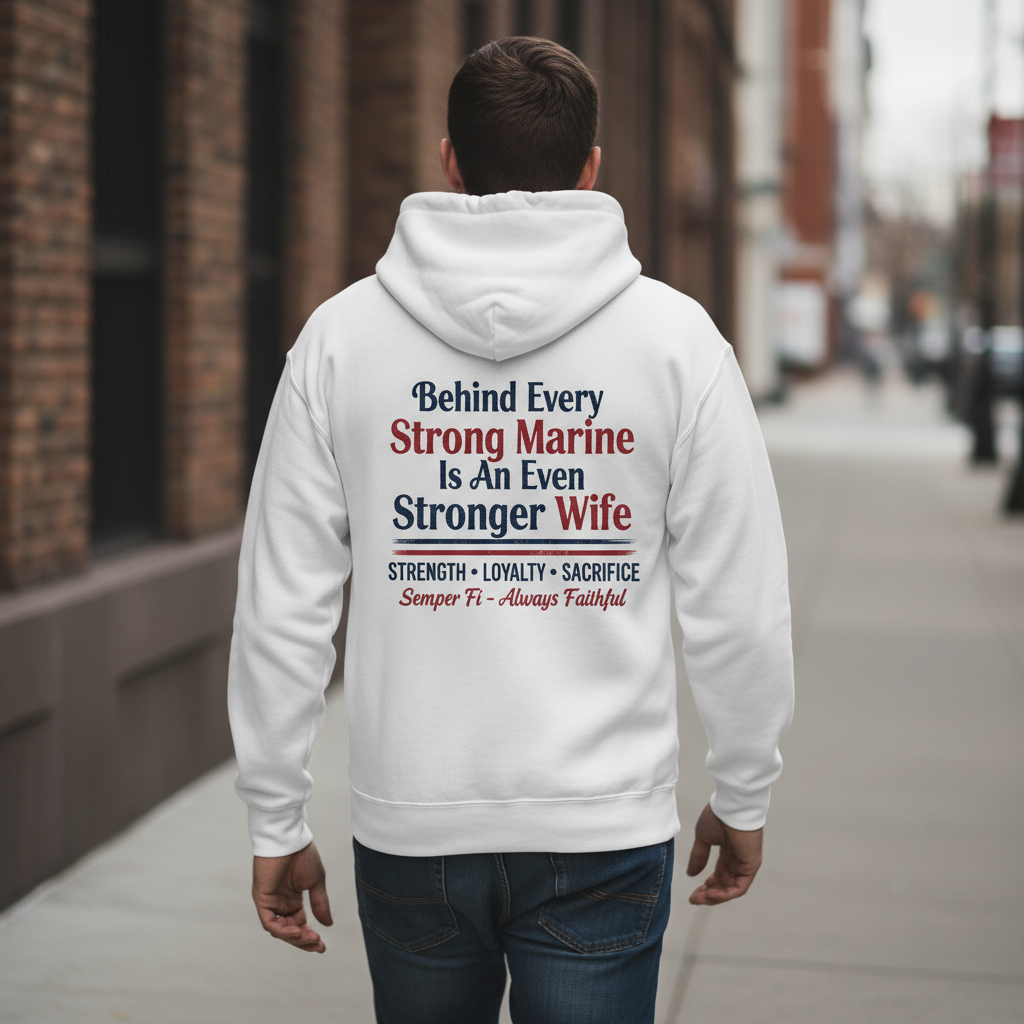 The Heart Behind the Hero | Marine Wife Essential Hoodie