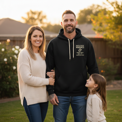 USMC Signature Emblem Black Hoodie