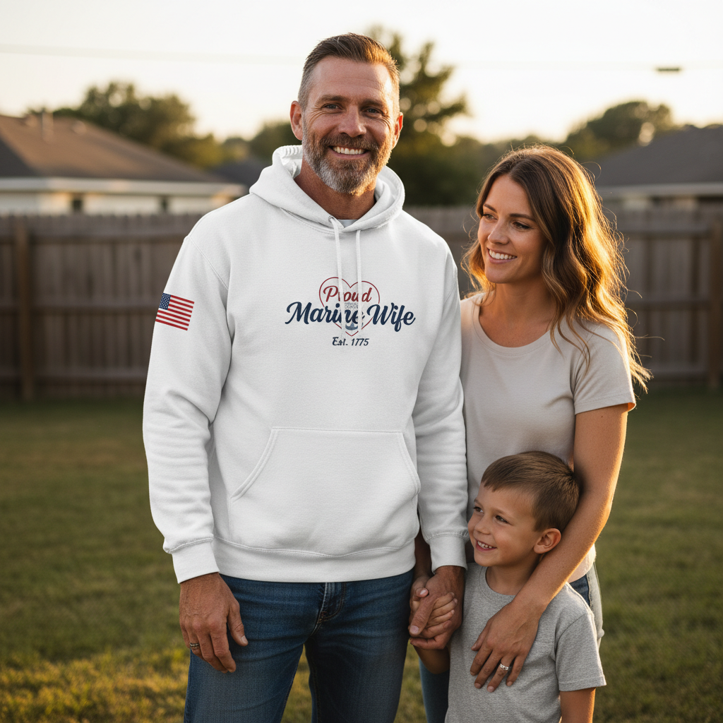 The Heart Behind the Hero | Marine Wife Essential Hoodie