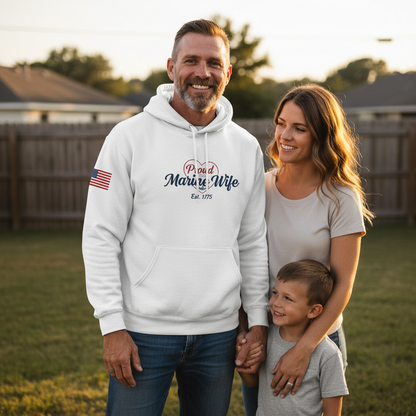 The Heart Behind the Hero | Marine Wife Essential Hoodie