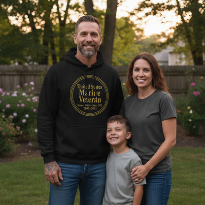 Golden Honor: US Marine Veteran Elite Hoodie