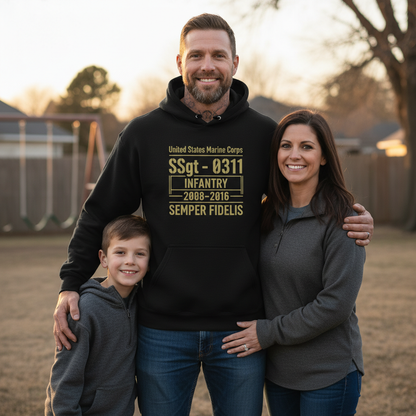 United States Marine Veteran Hoodie Semper Fidelis 1988-1992 Service Pride Pullover