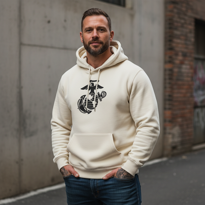United States Marine Corps Eagle Globe and Anchor Hoodie Official EGA Symbol Sand Pullover