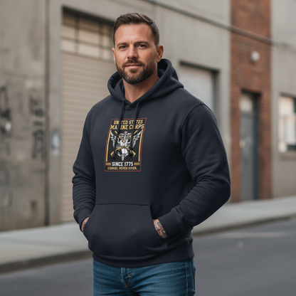 United States Marine Corps Eagle Wings Anchor Hoodie USMC Since 1775 Never Given Pullover