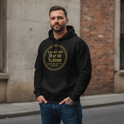 Golden Honor: US Marine Veteran Elite Hoodie