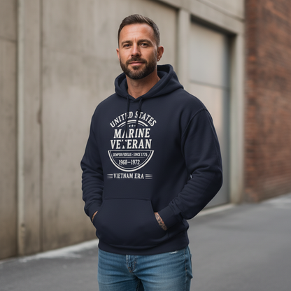 US Marine Corps Vietnam Veteran Hoodie - Proudly Served 1968-1972
