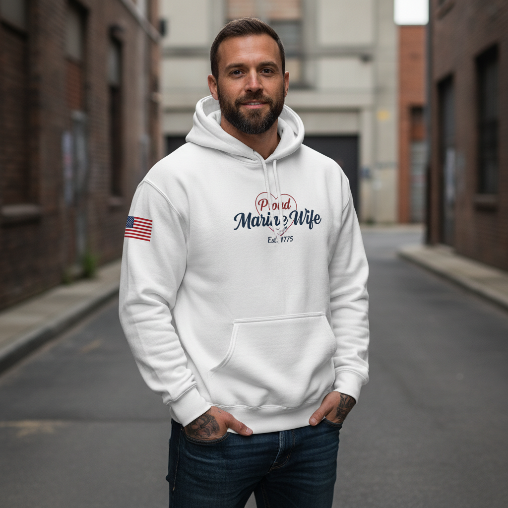 The Heart Behind the Hero | Marine Wife Essential Hoodie