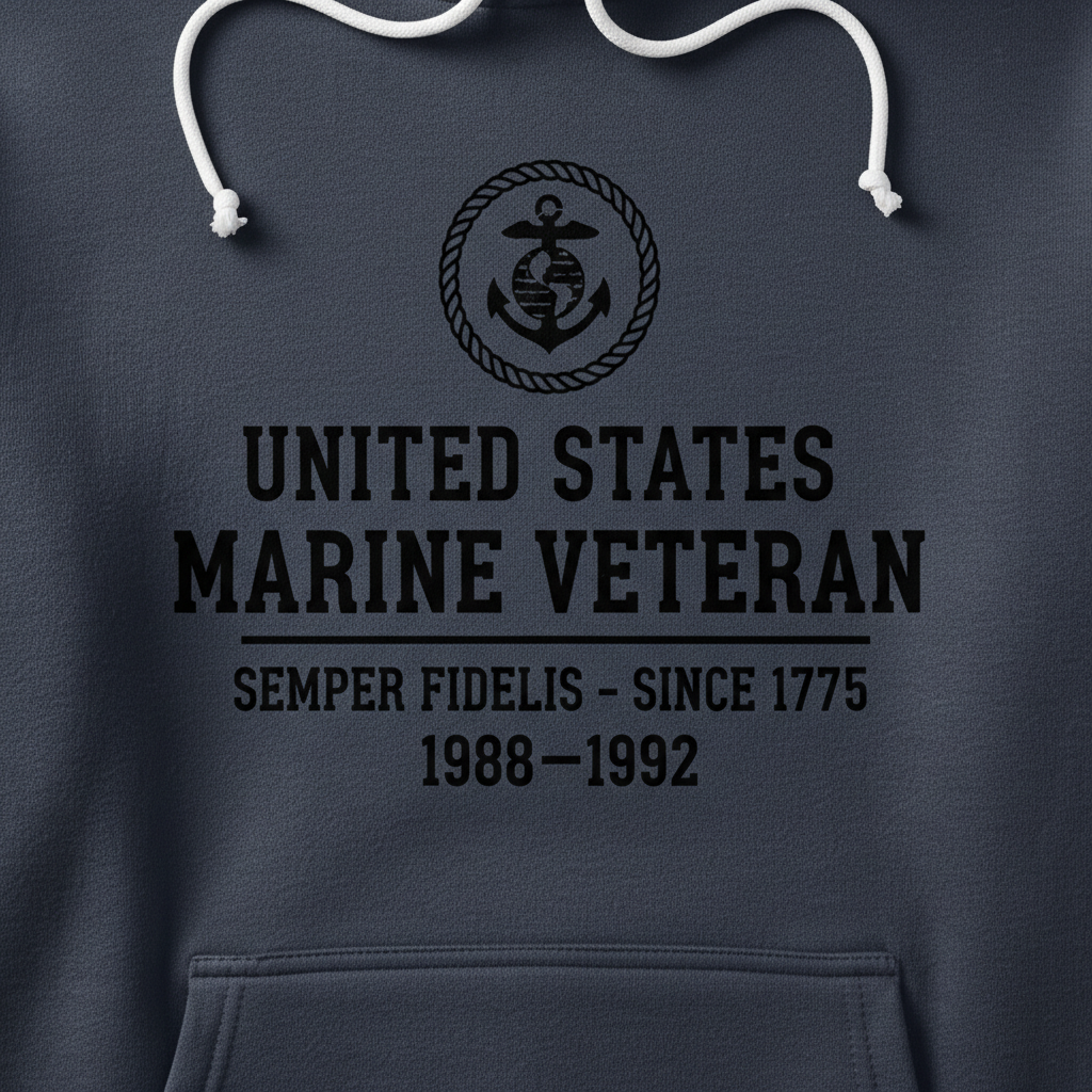 United States Marine Veteran Hoodie USMC Semper Fi Pride Pullover