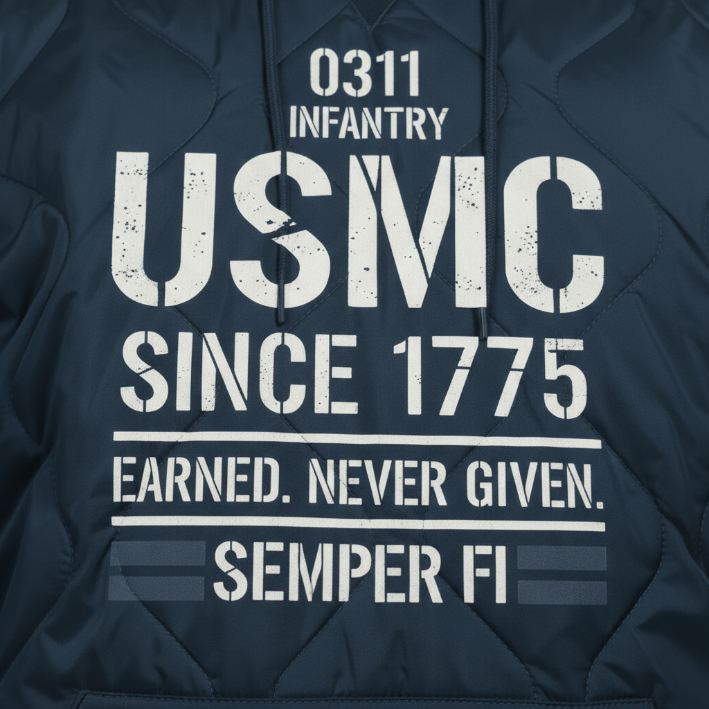 USMC Elite "Semper Fi" Quilted Tactical Hoodie