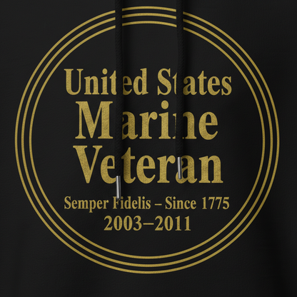 Golden Honor: US Marine Veteran Elite Hoodie